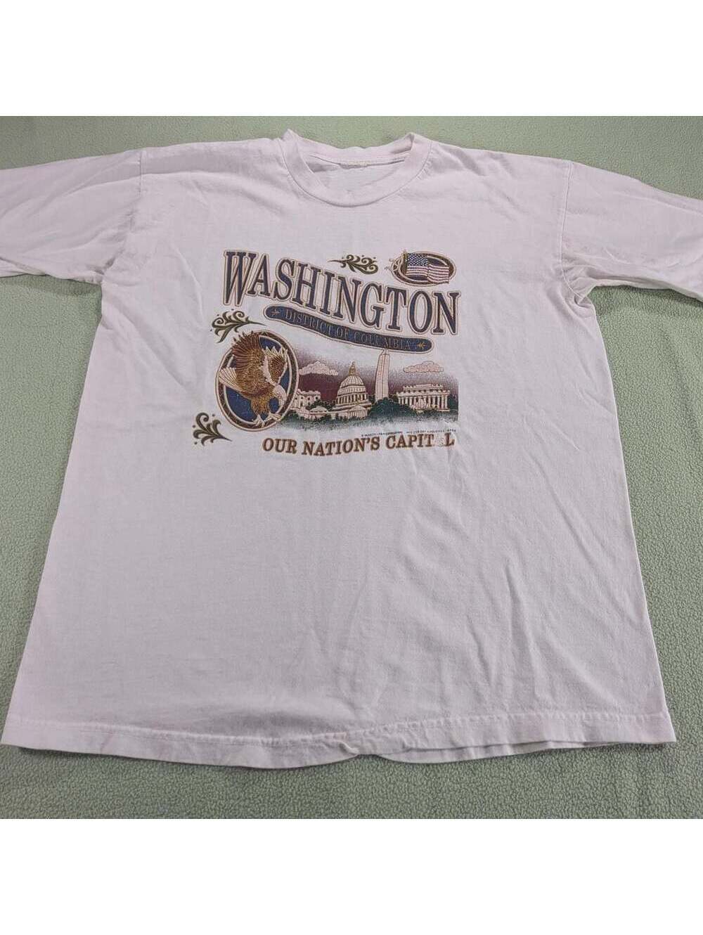 Vintage Washington DC Graphic Souvenir T-Shirt White L